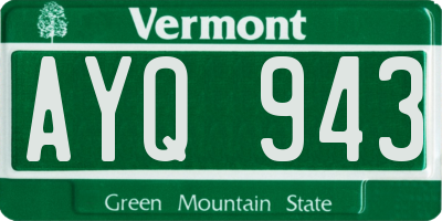 VT license plate AYQ943
