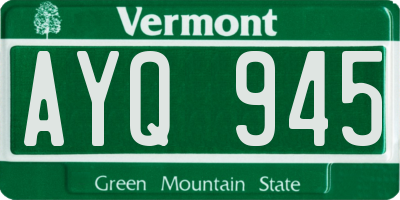 VT license plate AYQ945