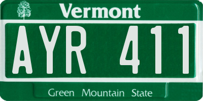 VT license plate AYR411