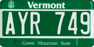 VT license plate AYR749