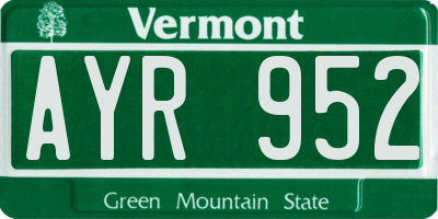 VT license plate AYR952
