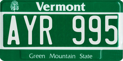 VT license plate AYR995
