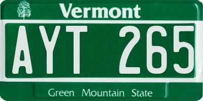 VT license plate AYT265