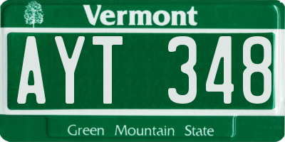 VT license plate AYT348