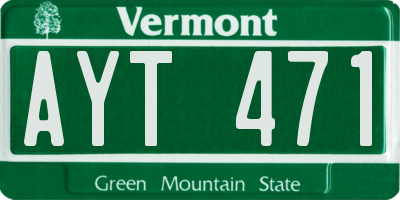 VT license plate AYT471
