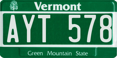 VT license plate AYT578