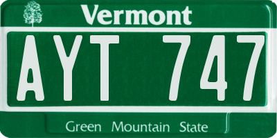 VT license plate AYT747