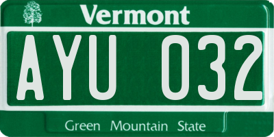 VT license plate AYU032