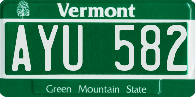 VT license plate AYU582