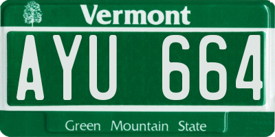 VT license plate AYU664