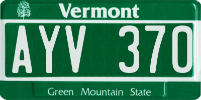 VT license plate AYV370