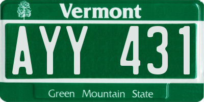VT license plate AYY431