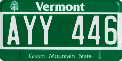 VT license plate AYY446