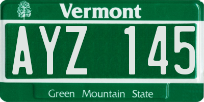VT license plate AYZ145