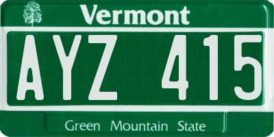VT license plate AYZ415