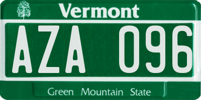 VT license plate AZA096
