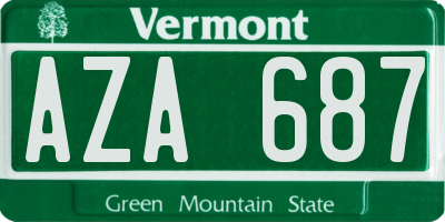 VT license plate AZA687