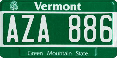 VT license plate AZA886