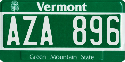 VT license plate AZA896