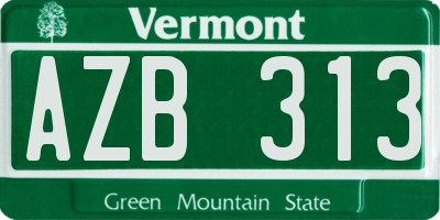 VT license plate AZB313