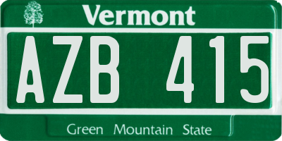 VT license plate AZB415