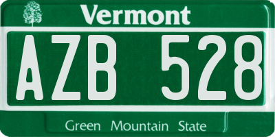 VT license plate AZB528