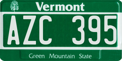 VT license plate AZC395