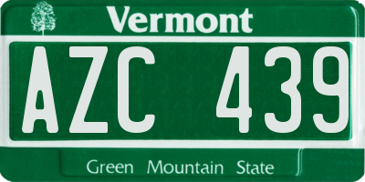 VT license plate AZC439