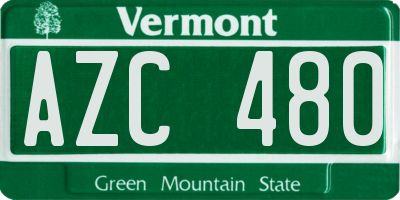 VT license plate AZC480