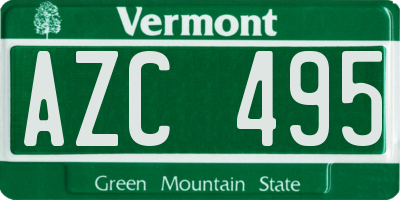 VT license plate AZC495