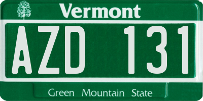 VT license plate AZD131