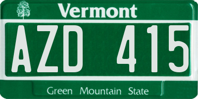 VT license plate AZD415