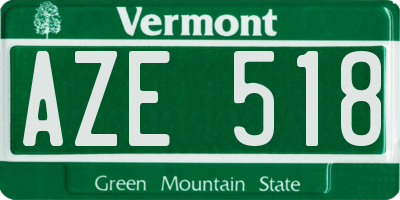 VT license plate AZE518