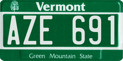 VT license plate AZE691