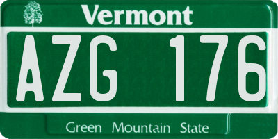 VT license plate AZG176