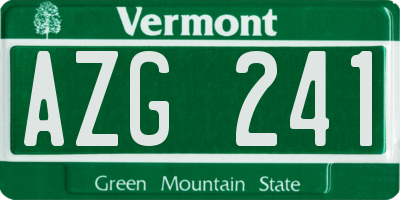 VT license plate AZG241