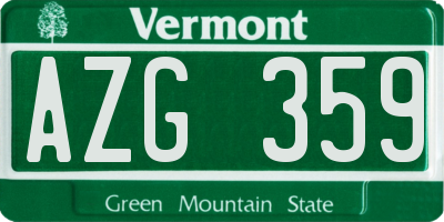 VT license plate AZG359