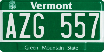 VT license plate AZG557
