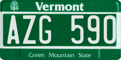 VT license plate AZG590