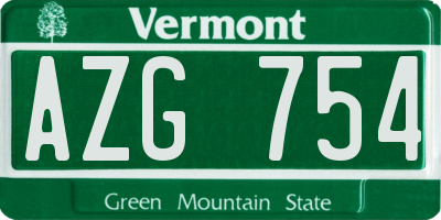 VT license plate AZG754