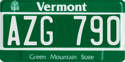 VT license plate AZG790