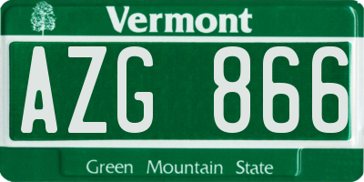 VT license plate AZG866