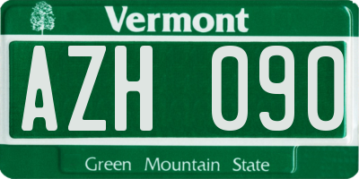 VT license plate AZH090