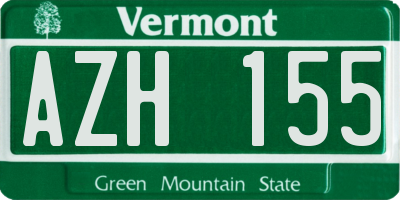 VT license plate AZH155
