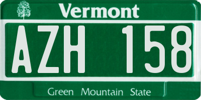 VT license plate AZH158