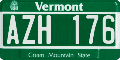 VT license plate AZH176
