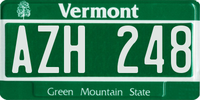 VT license plate AZH248