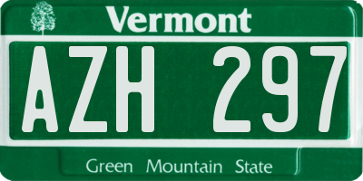 VT license plate AZH297