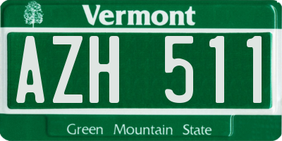 VT license plate AZH511