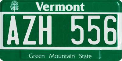 VT license plate AZH556